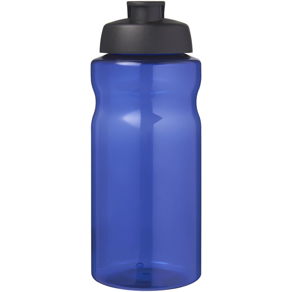 Bouteille de sport H2O Active® Eco Big Base de 1 litre à couvercle rabattable Bleu, Noir