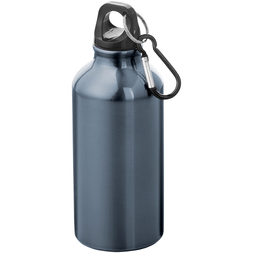 Oregon 400 ml Aluminium Trinkflasche mit Karabinerhaken gun metal