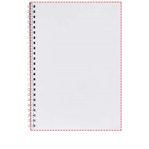Carnet de notes à spirales A5 Desk-Mate® avec couverture arrière imprimée  publicitaire
