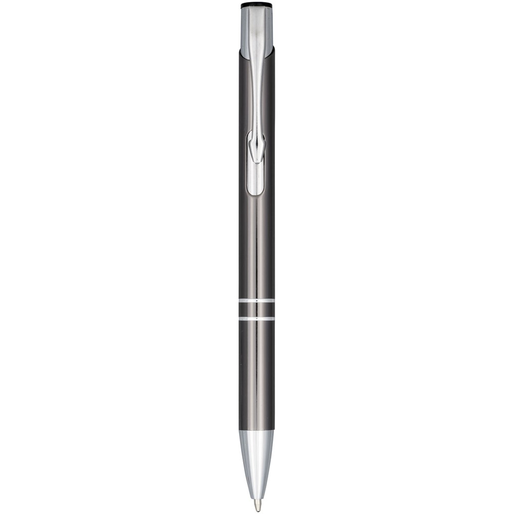 Stylo bille aluminium anodisé Moneta (encre bleue) gris