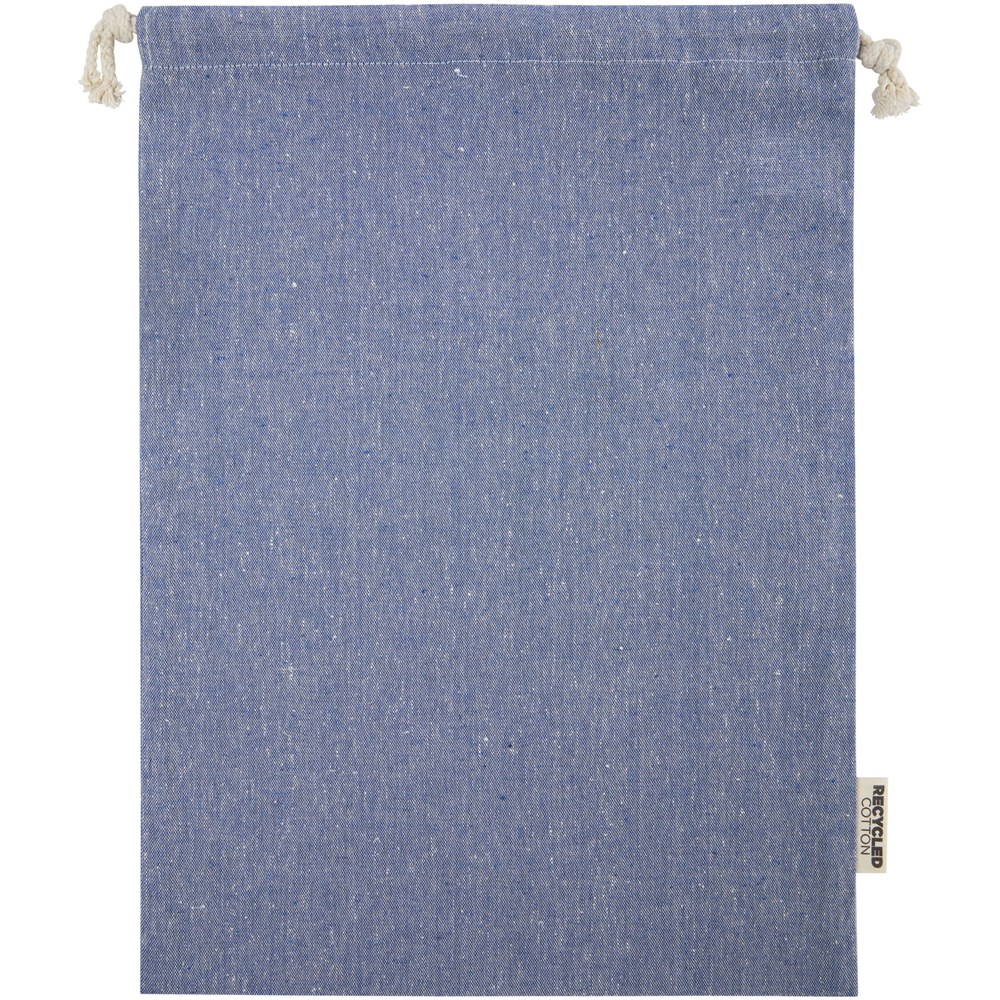 Pheebs 150 g/m² GRS Zuziehbeutel aus Recyclingbaumwolle gross 4 l heather blau