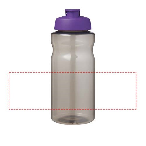 Bouteille de sport H2O Active® Eco Big Base de 1 litre à couvercle rabattable Charbon, Violet