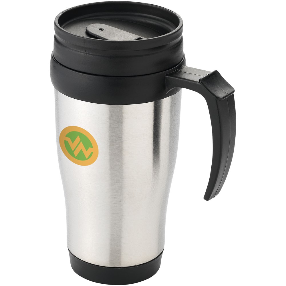 Mug isotherme Sanibel 400ml Argent, Noir