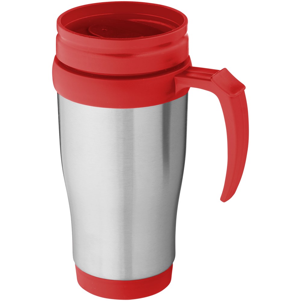 Mug isotherme Sanibel 400ml Argent, Rouge