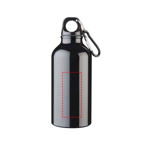 Oregon 400 ml Aluminium Trinkflasche mit Karabinerhaken schwarz