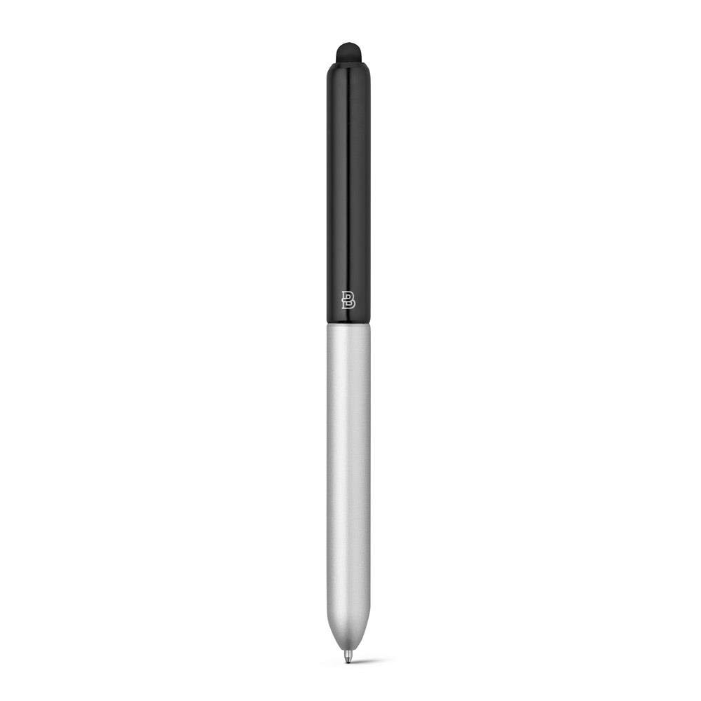 NEO Kugelschreiber aus Aluminium mit Touchpen-Spitze Schwarz, Satinsilber