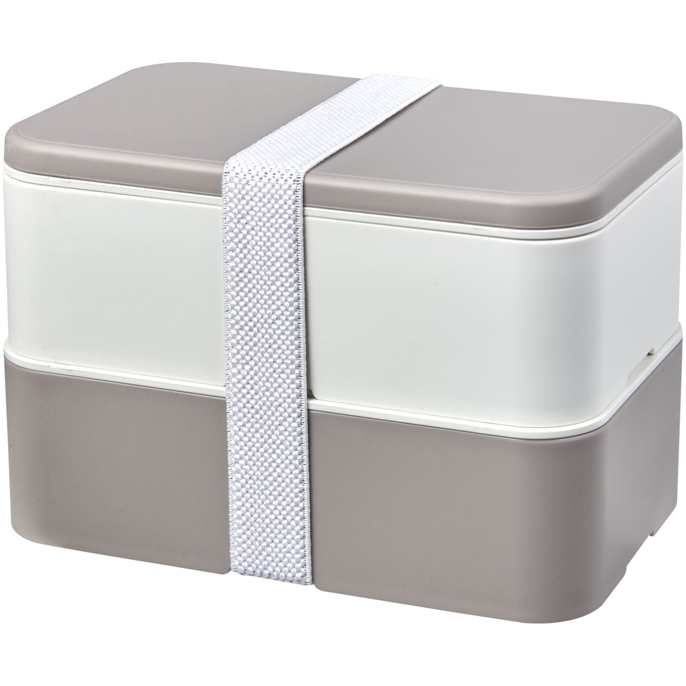 MIYO Renew Doppel-Lunchbox kieselgrau, elfenbeinweiss, weiss