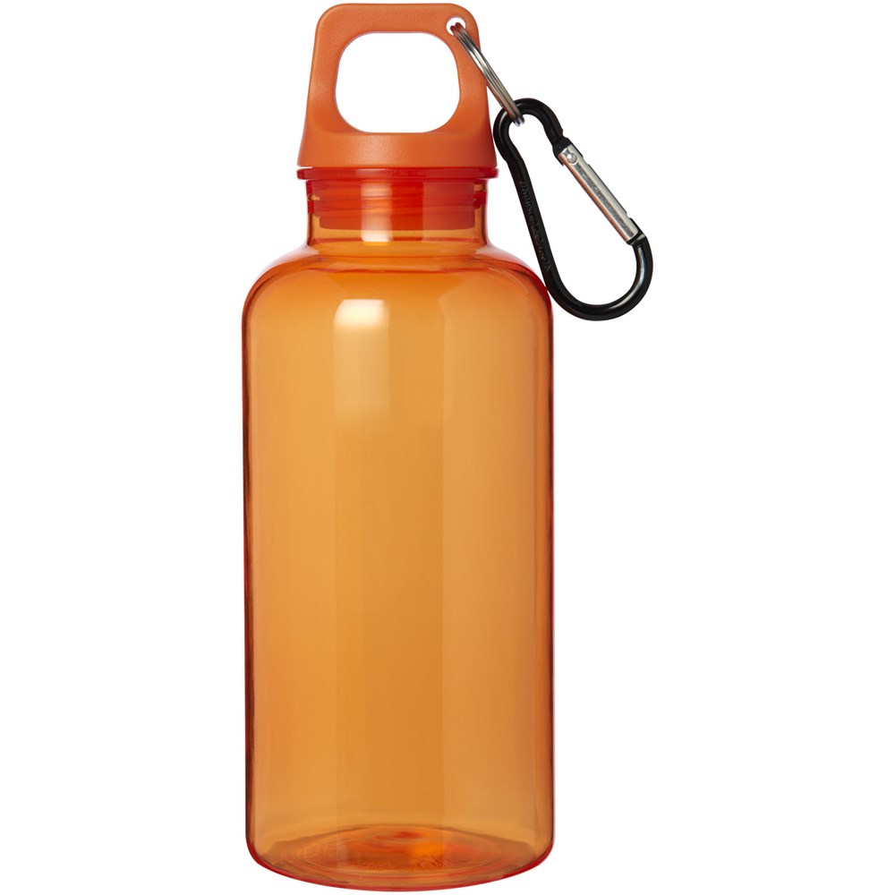 Bouteille d'eau Oregon de 400 ml en plastique recyclé avec mousqueton orange