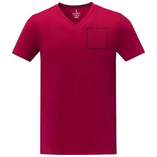 T-shirt Somoto manches courtes col V homme rouge