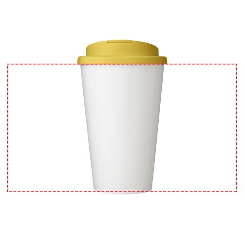 Gobelet avec isolation Brite-Americano® Eco de 350 ml et anti-déversement jaune