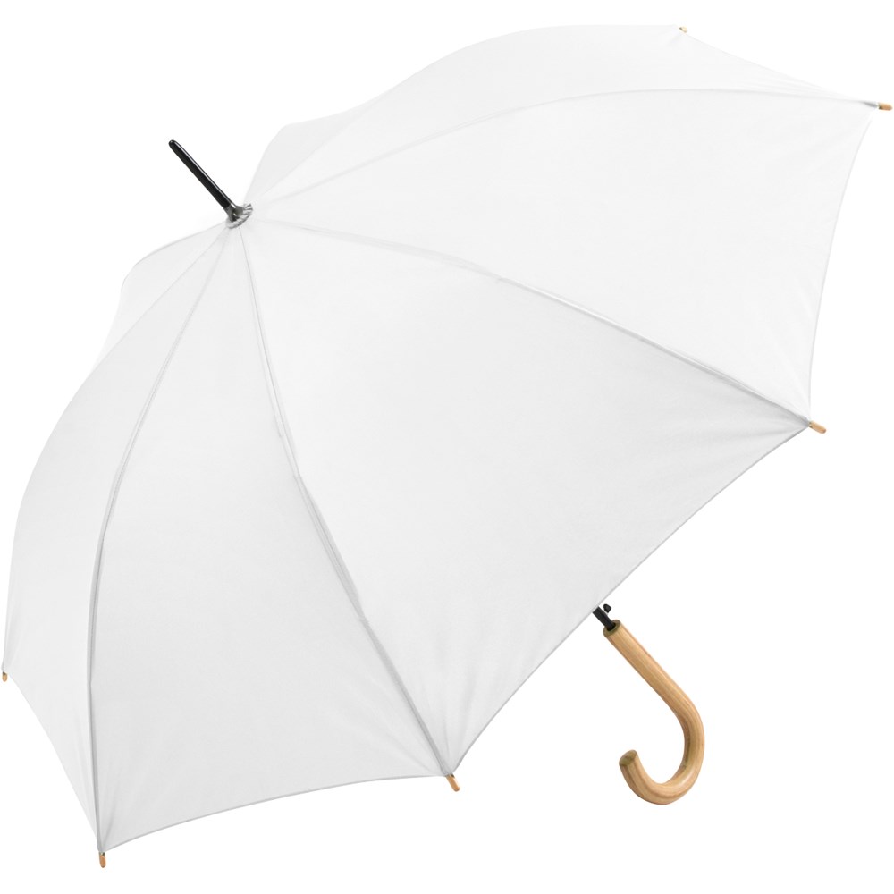 Parapluie-canne FARE waterSAVE® ÉcoBrella poignée recourbée Blanc