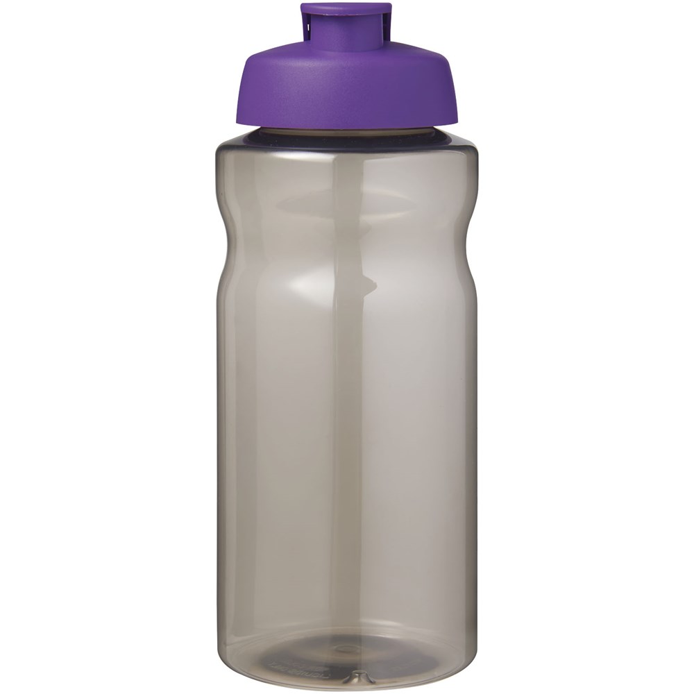 Bouteille de sport H2O Active® Eco Big Base de 1 litre à couvercle rabattable Charbon, Violet