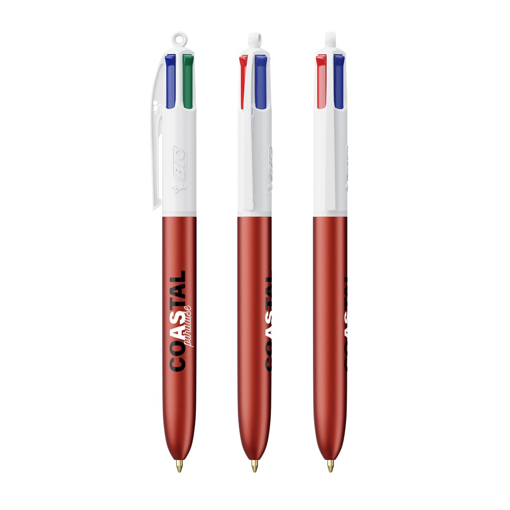 BIC® 4 Colours Glacé with Lanyard Rot Glacé / Weiss