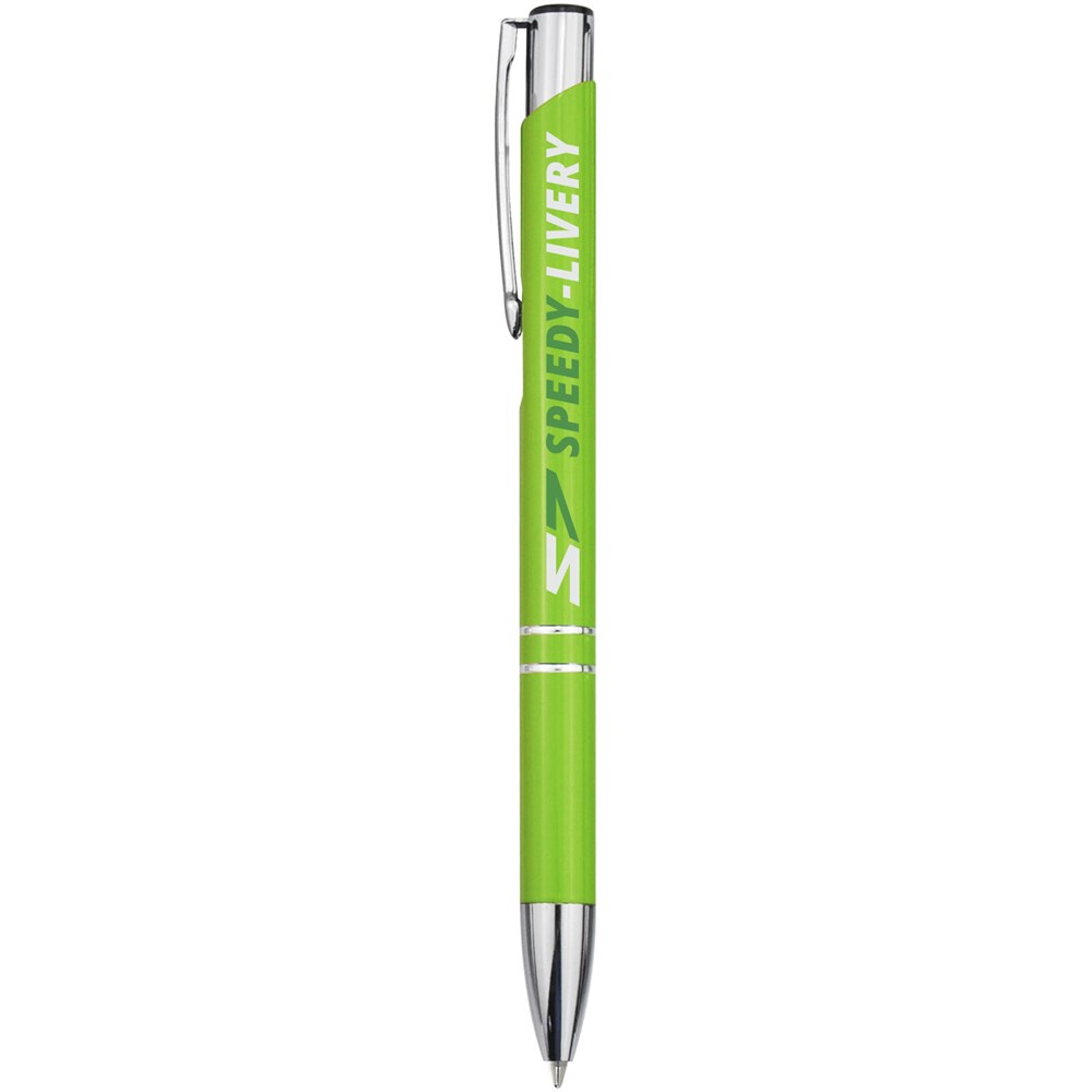 Stylo bille rétractable en aluminium Moneta (encre bleue) Citron vert