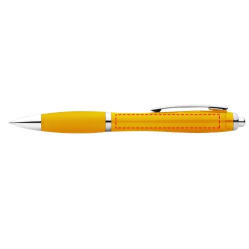 Stylo bille avec corps et grip colorés Nash (encre bleue) jaune