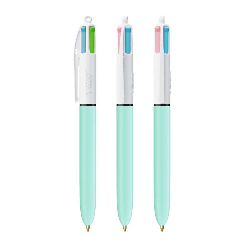 BIC® 4 Couleurs Fashion bille blanc/bleu clair