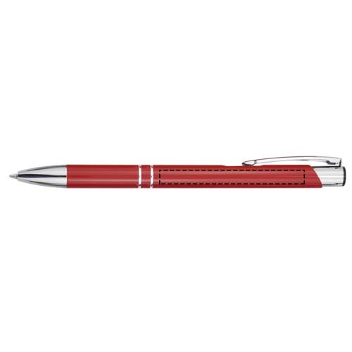 Stylo bille rétractable en aluminium Moneta (encre bleue) rouge