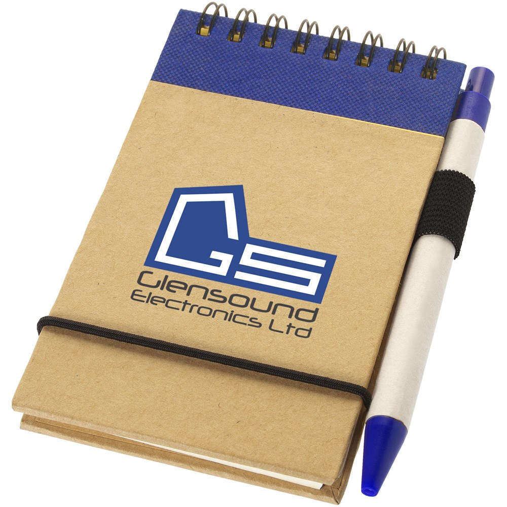 Zuse A7 Recycling Notizblock mit Stift natur, navy