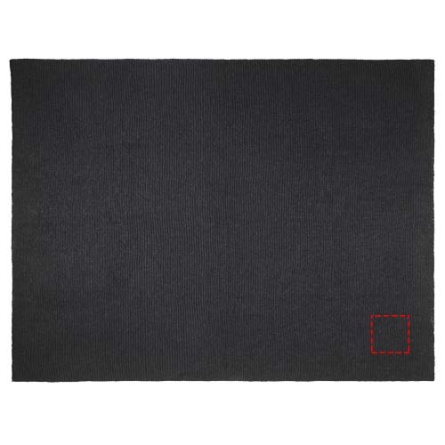 Couverture tricotée Suzy de 150 x 120 cm en polyester certifié GRS noir