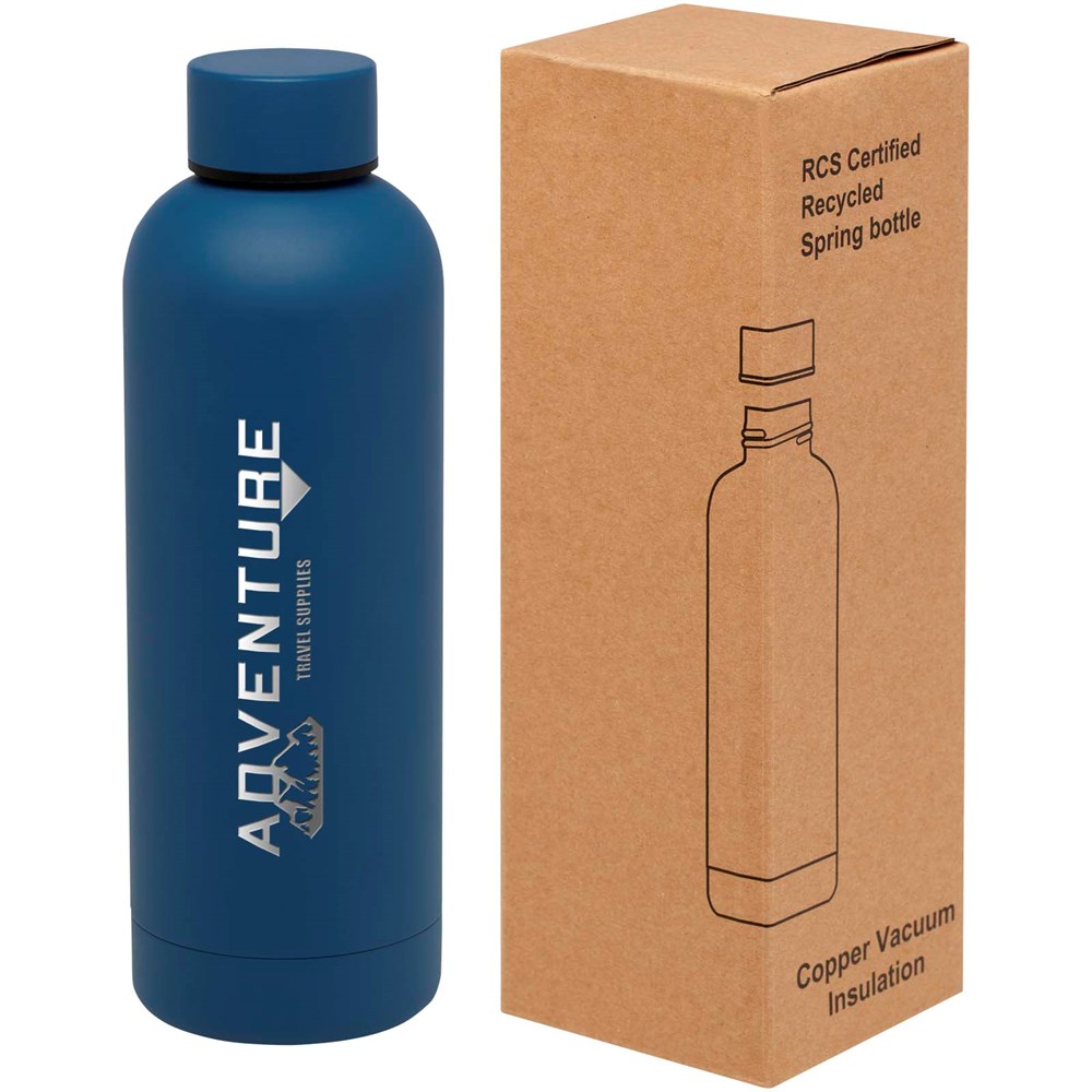 Bouteille isotherme avec isolation par le vide Spring 500 ml en cuivre inoxydable recyclé certifié RCS Bleu océan