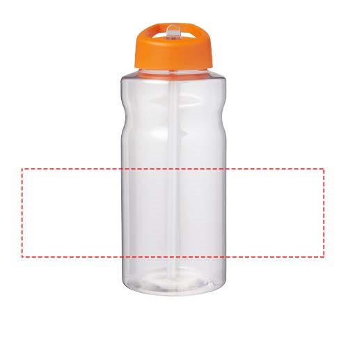 Bouteille de sport H2O Active® Big Base de 1 litre avec couvercle à bec verseur orange