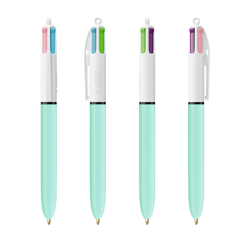 BIC® 4 Couleurs Fashion bille blanc/bleu clair