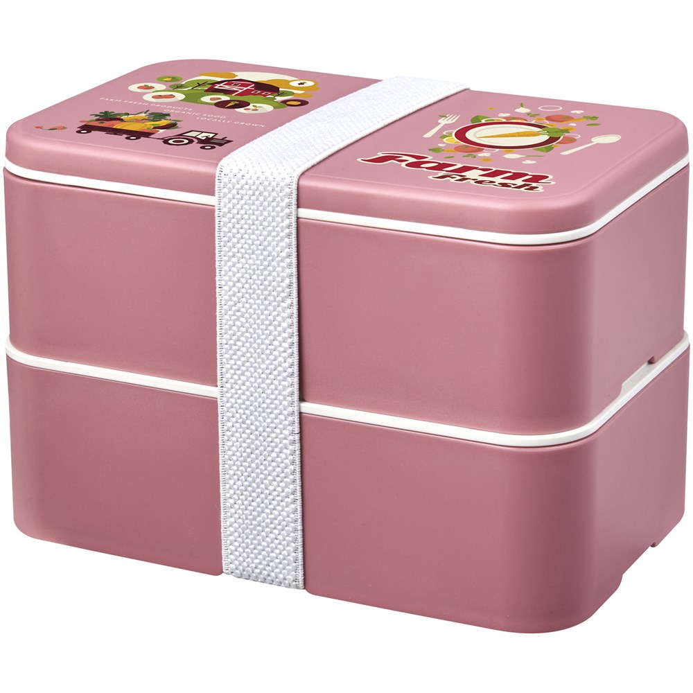 MIYO Renew Doppel-Lunchbox rosa, rosa, weiss