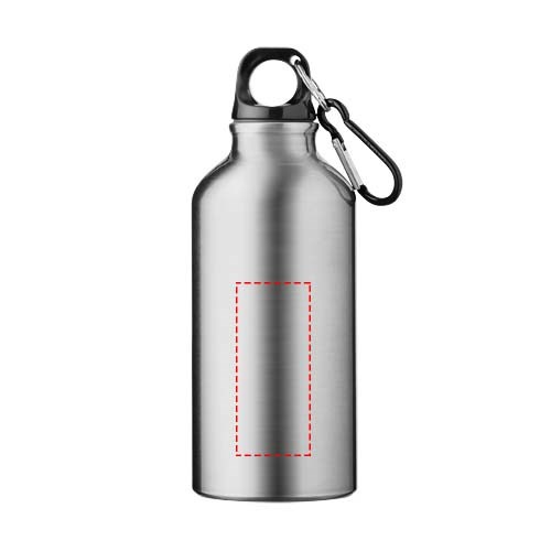 Bouteille d'eau Oregon de 400 ml en aluminium recyclé certifié RCS avec mousqueton argent