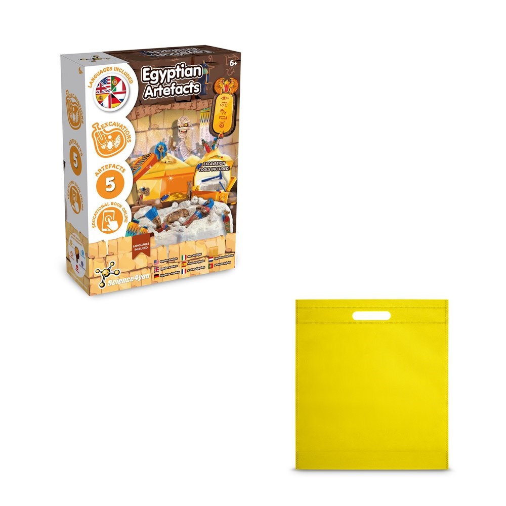 Ancient Egypt Excavation Kit IV Jeu éducatif livré avec un sac cadeau en non-tissé (80 g/m²) jaune