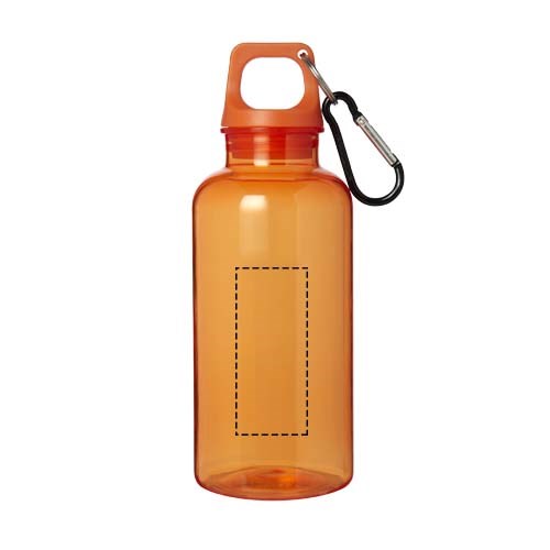 Bouteille d'eau Oregon de 400 ml en plastique recyclé avec mousqueton orange