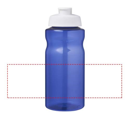 Bouteille de sport H2O Active® Eco Big Base de 1 litre à couvercle rabattable Bleu, Blanc