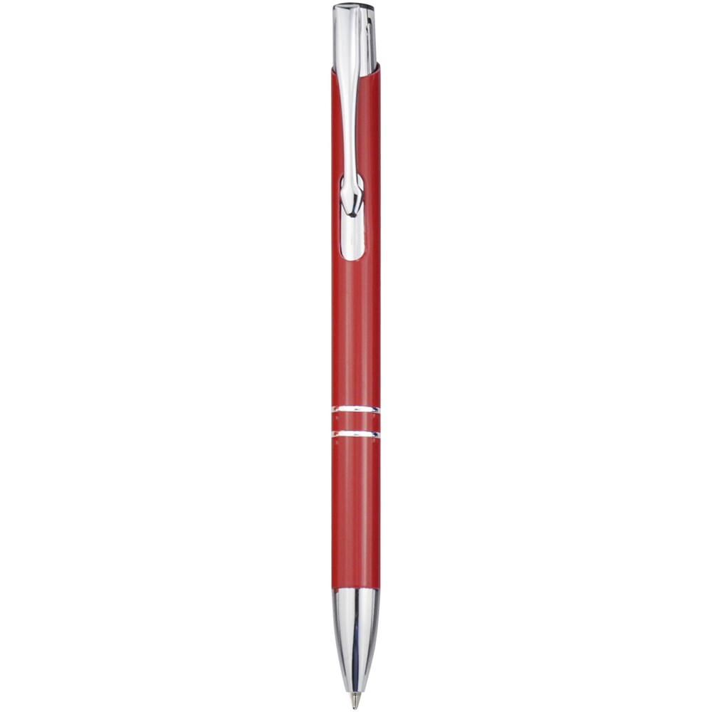 Stylo bille rétractable en aluminium Moneta (encre bleue) rouge