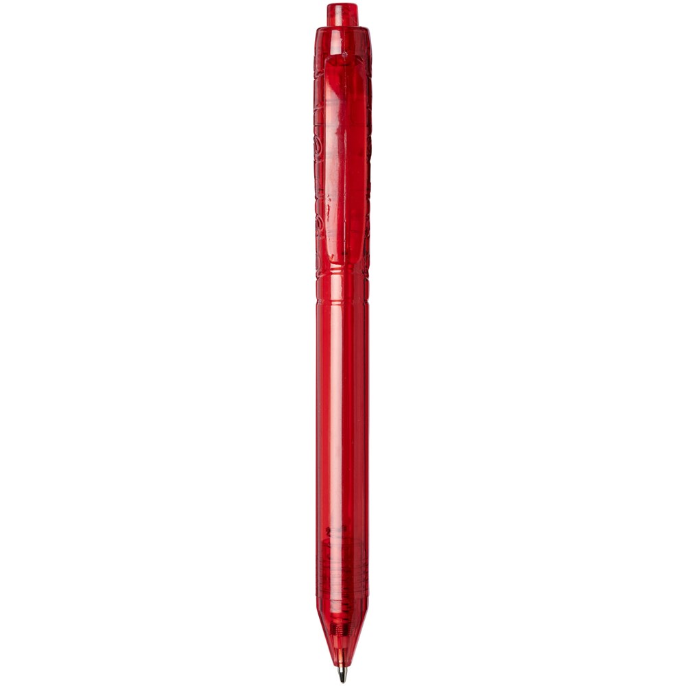 Stylo bille en RPET Vancouver (encre noire) Rouge translucide