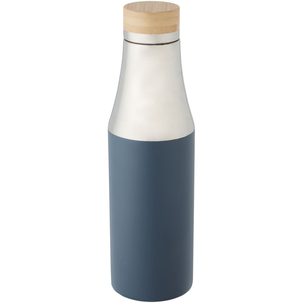 Hulan 540 ml Kupfer-Vakuum Isolierflasche mit Bambusdeckel eisblau