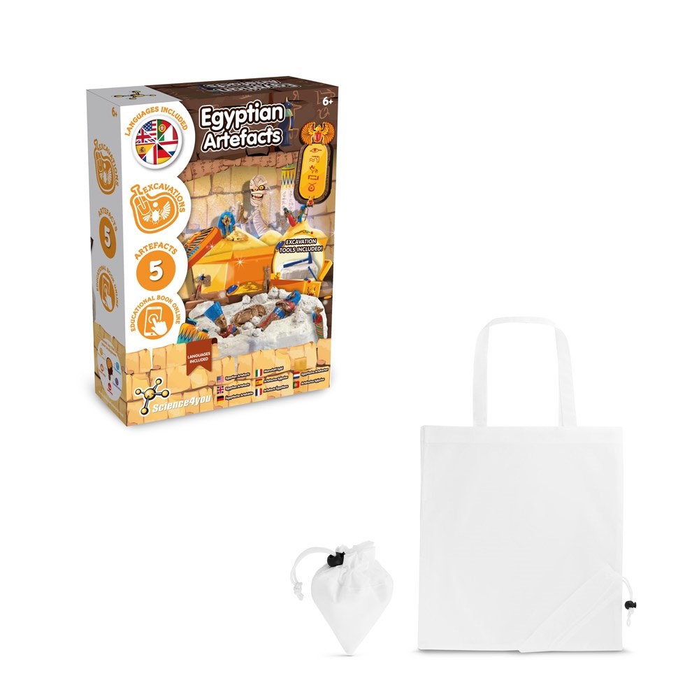 Ancient Egypt Excavation Kit V Jeu éducatif livré avec un sac cadeau pliable en 190T Blanc