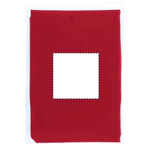 Poncho jetable pour la pluie Mayan recyclé certifié GRS avec pochette de rangement rouge