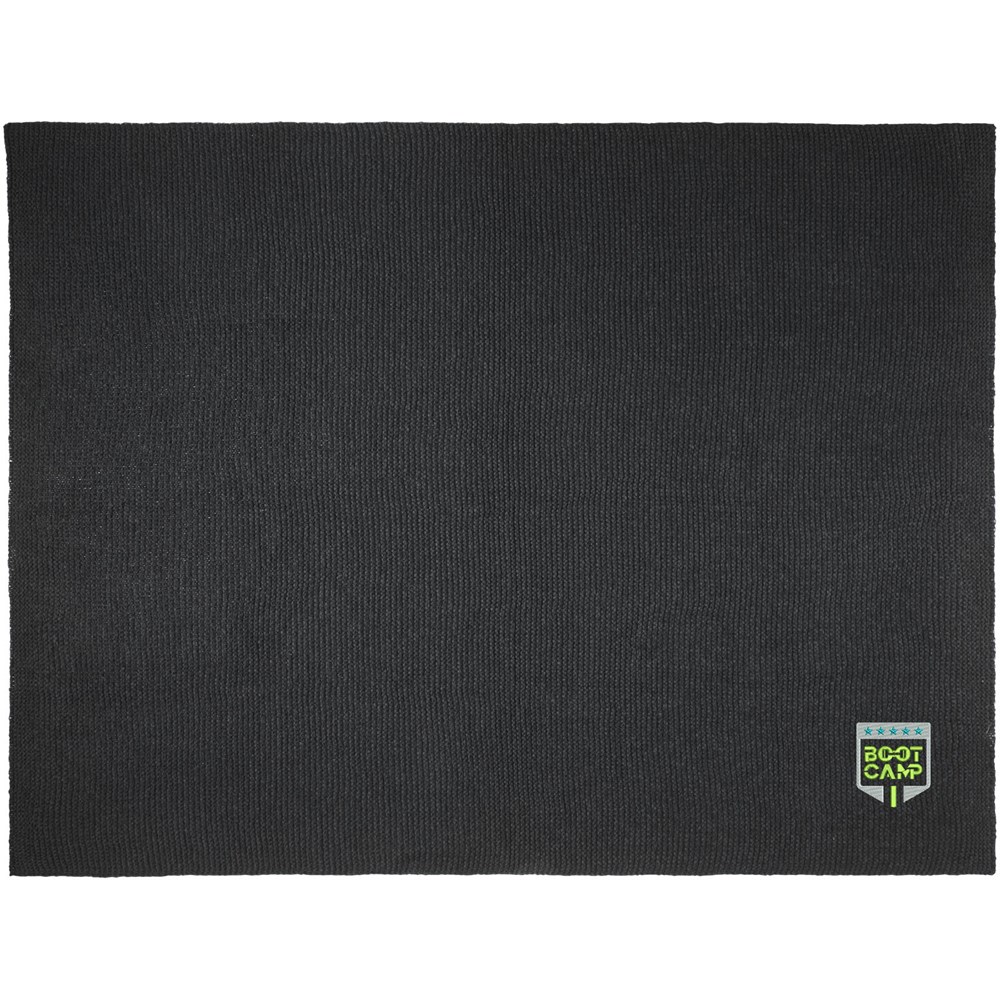 Couverture tricotée Suzy de 150 x 120 cm en polyester certifié GRS noir