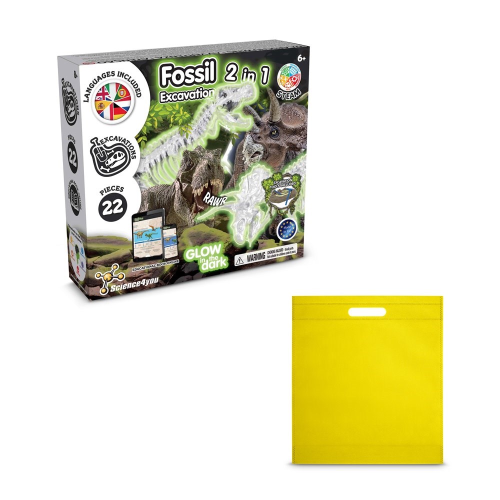 2 in 1 Fossil Excavation Kit IV Lernspiel lieferung inklusive einer non-woven tasche (80 g/m²) gelb