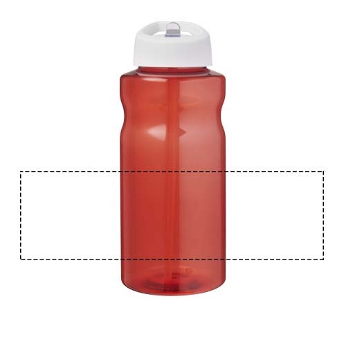 Bouteille de sport H2O Active® Eco Big Base de 1 litre avec couvercle à bec verseur Rouge, Blanc