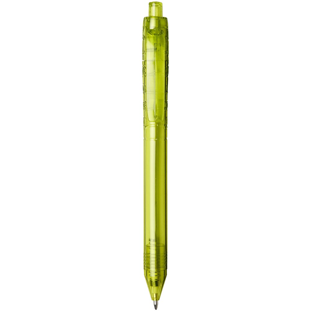 Stylo bille en RPET Vancouver (encre noire) Citron vert transparent