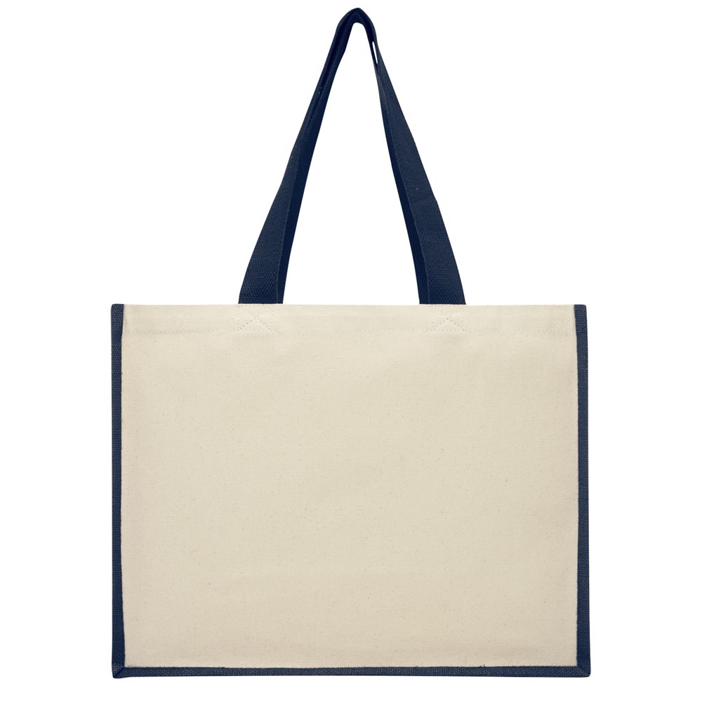 Varai 320 g/m Canvas und Jute Einkaufstasche 23L navy