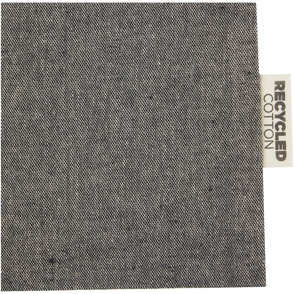 Pheebs 150 g/m² GRS Zuziehbeutel aus Recyclingbaumwolle mittel 1,5 l heather schwarz