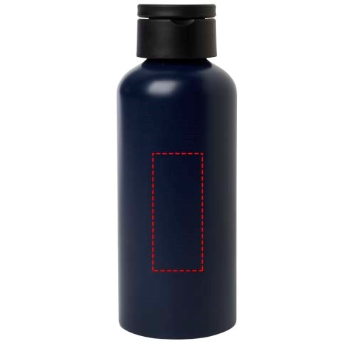 Bouteille d’eau Trinity de 600 ml en aluminium recyclé certifié RCS et couvercle en rPET Navy Blue