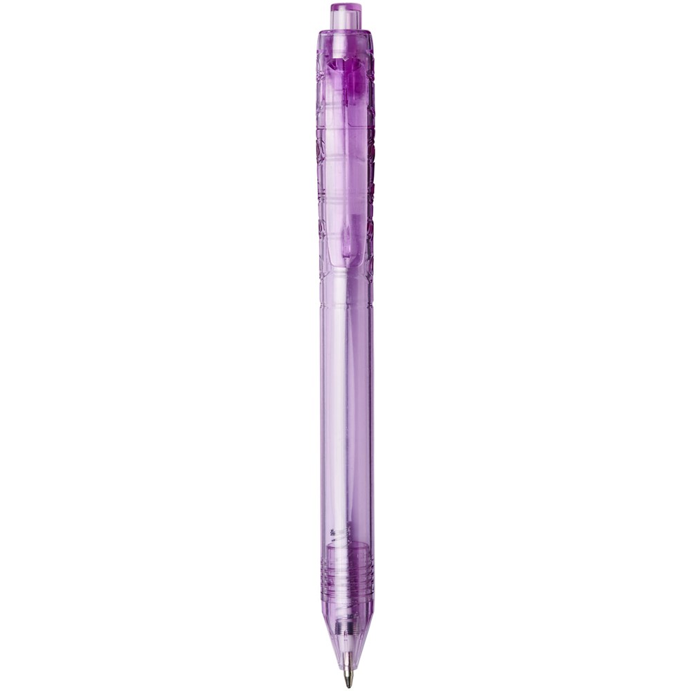 Stylo bille en RPET Vancouver (encre noire) Violet transparent