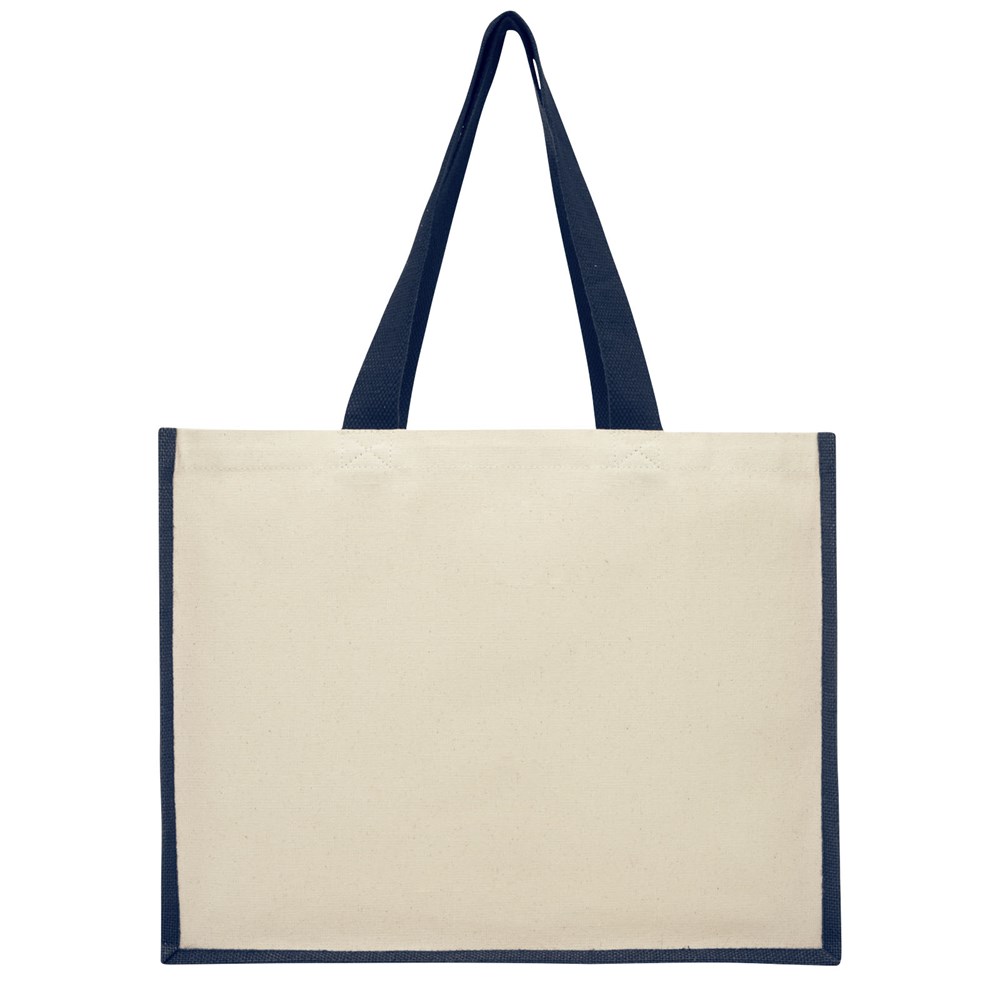 Varai 320 g/m Canvas und Jute Einkaufstasche 23L navy