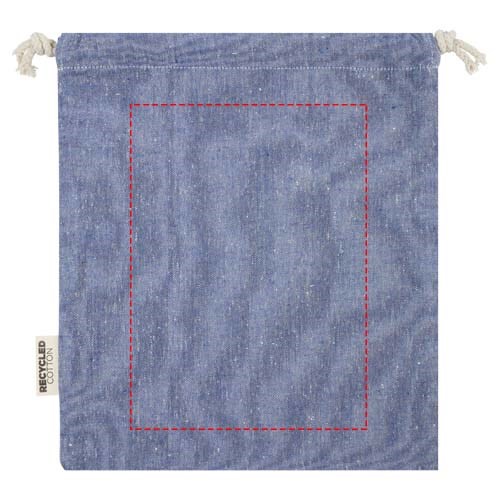 Pheebs 150 g/m² GRS Zuziehbeutel aus Recyclingbaumwolle mittel 1,5 l heather blau