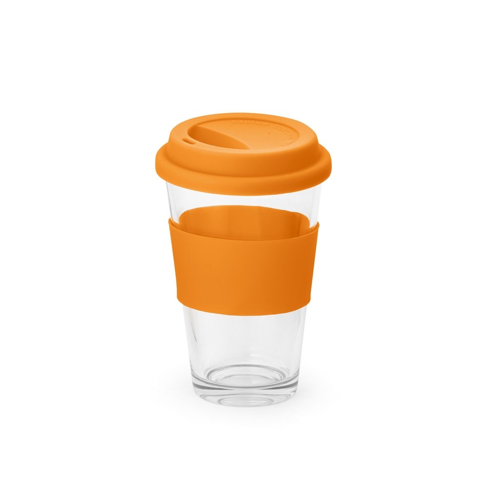 BARTY Reisebecher aus Glas, 330 ml orange