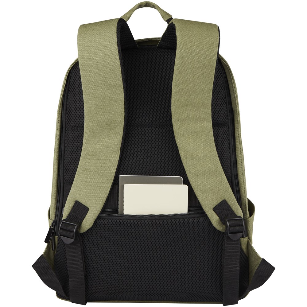 Joey 15,6 Zoll Anti-Diebstahl Laptop Rucksack 18 L aus GRS-recyceltem Canvas olive