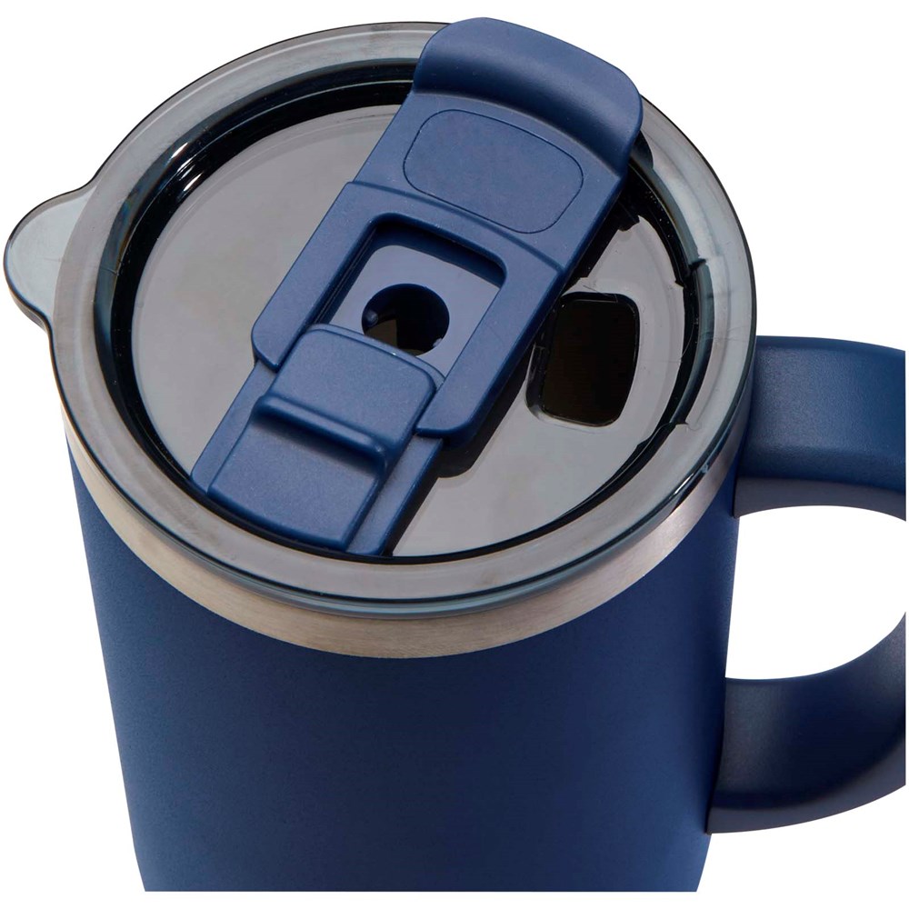 Mug Sydney 1200 ml double paroi certifié RCS avec isolation par le vide et couche de cuivre avec paille Marine