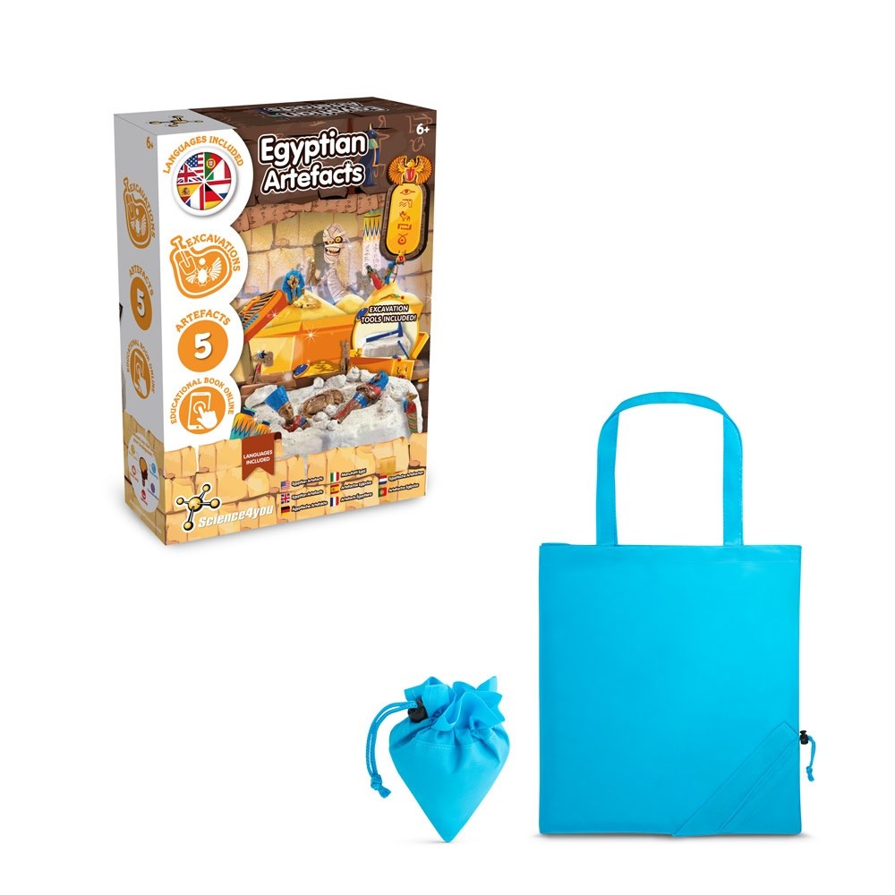 Ancient Egypt Excavation Kit V Jeu éducatif livré avec un sac cadeau pliable en 190T Bleu clair